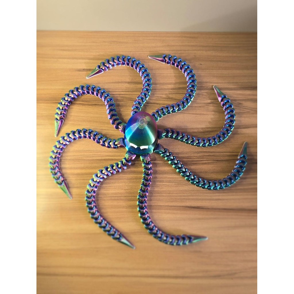 Polvo Articulado 3D Fidget Toy Colorido Brinquedo Sensorial Anti Stress Decoração Mesa