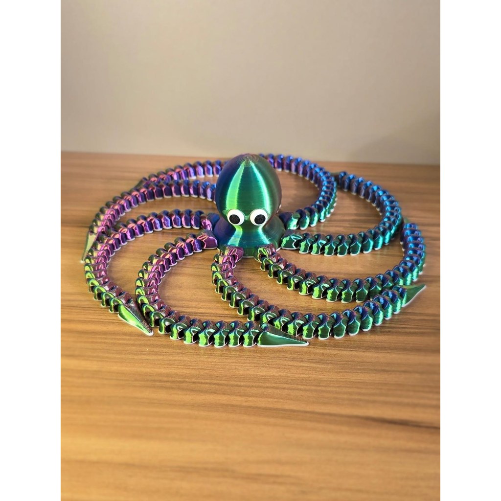 Polvo Articulado 3D Fidget Toy Colorido Brinquedo Sensorial Anti Stress Decoração Mesa