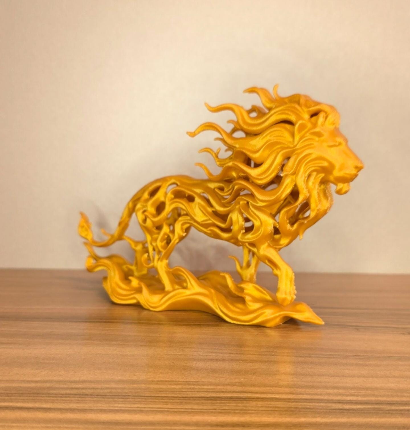 Leão Decorativo 3D Escultura Moderna Premium Vazado Luxo Decoração Casa Escritório Presente Sofisticado 15cm