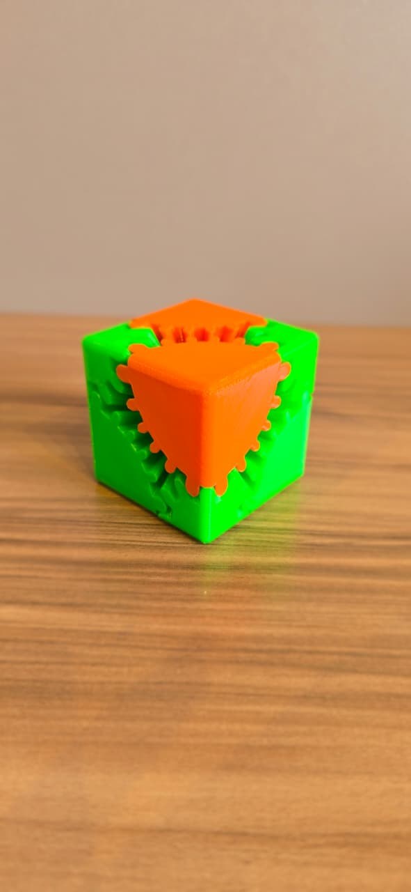Cubo Engrenagem Antiestresse 3D Fidget Toy Puzzle Interativo Relaxante