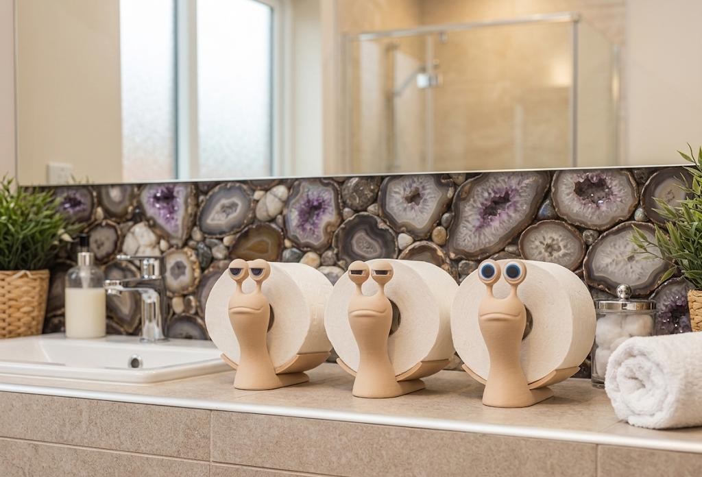 Suporte Papel Higiênico Criativo Caracol Engraçado Porta Papel Banheiro Decorativo 3D