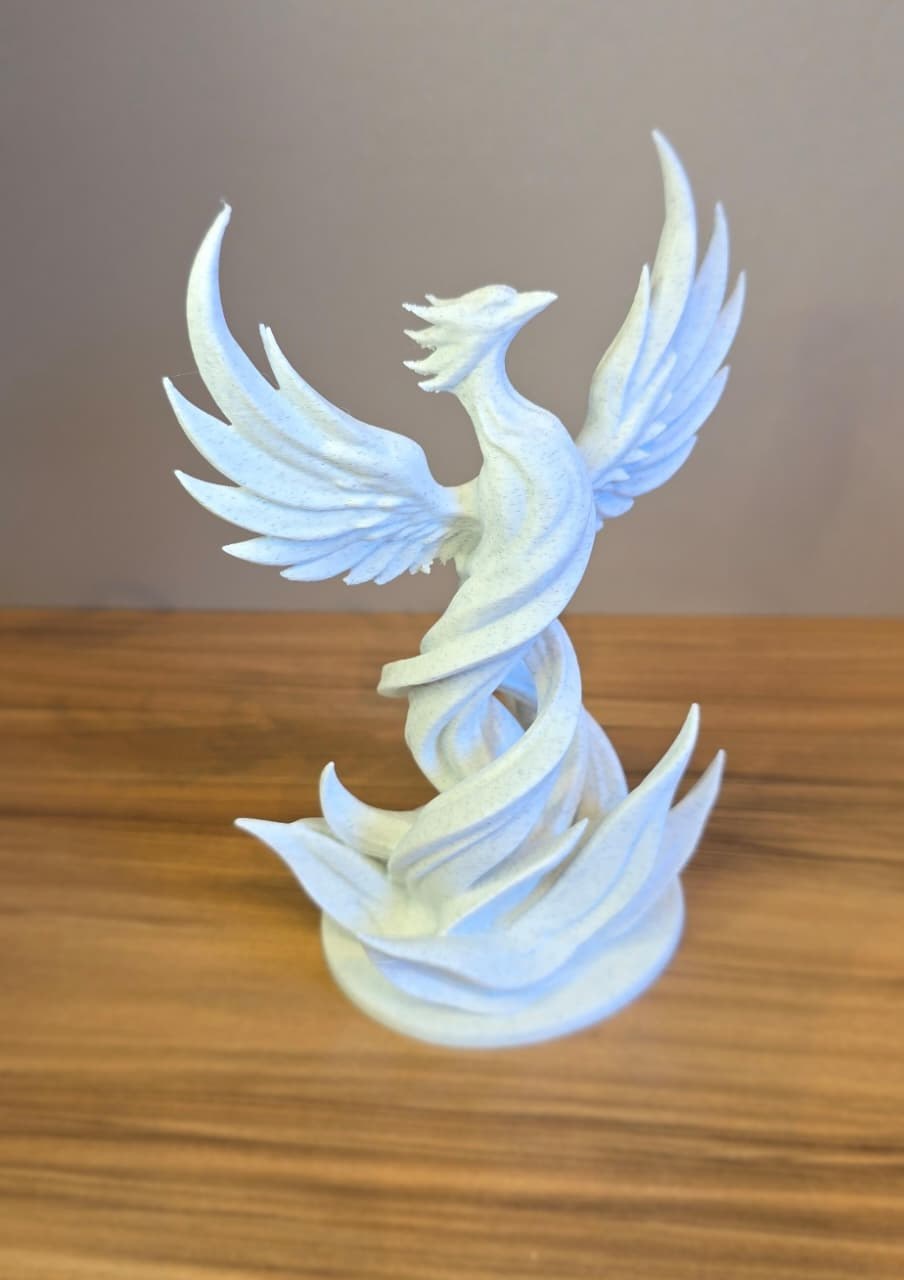 Escultura Fênix Decorativa Design Moderno Estatueta 3D Elegante para Mesa e Sala