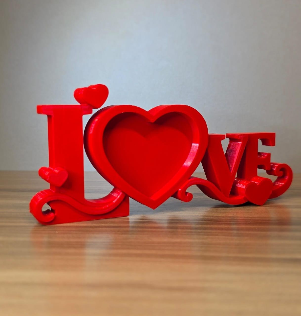 Porta Retrato LOVE Vermelho Decoração Romântica Presente Namorados Casamento Impressão 3D