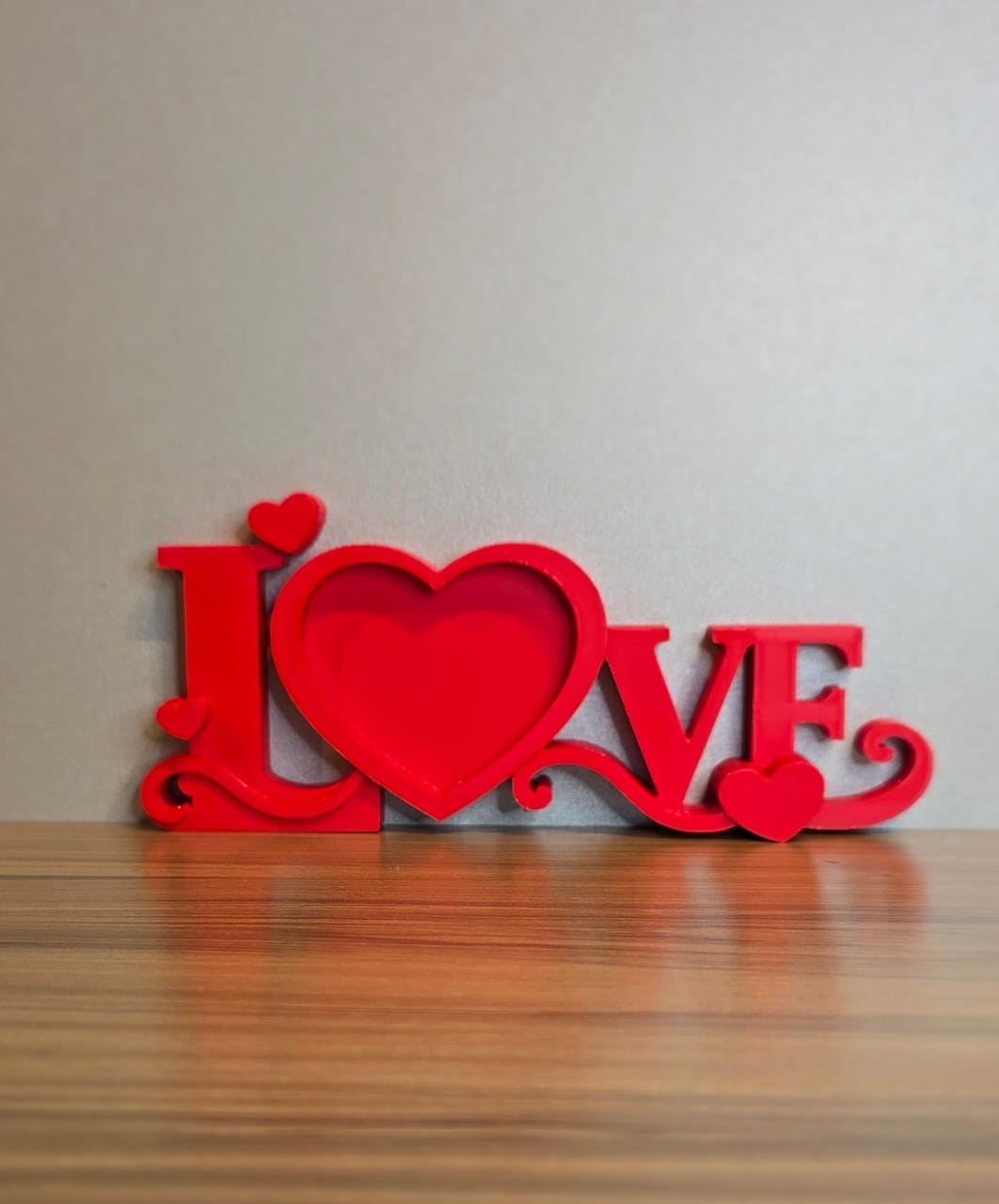 Porta Retrato LOVE Vermelho Decoração Romântica Presente Namorados Casamento Impressão 3D