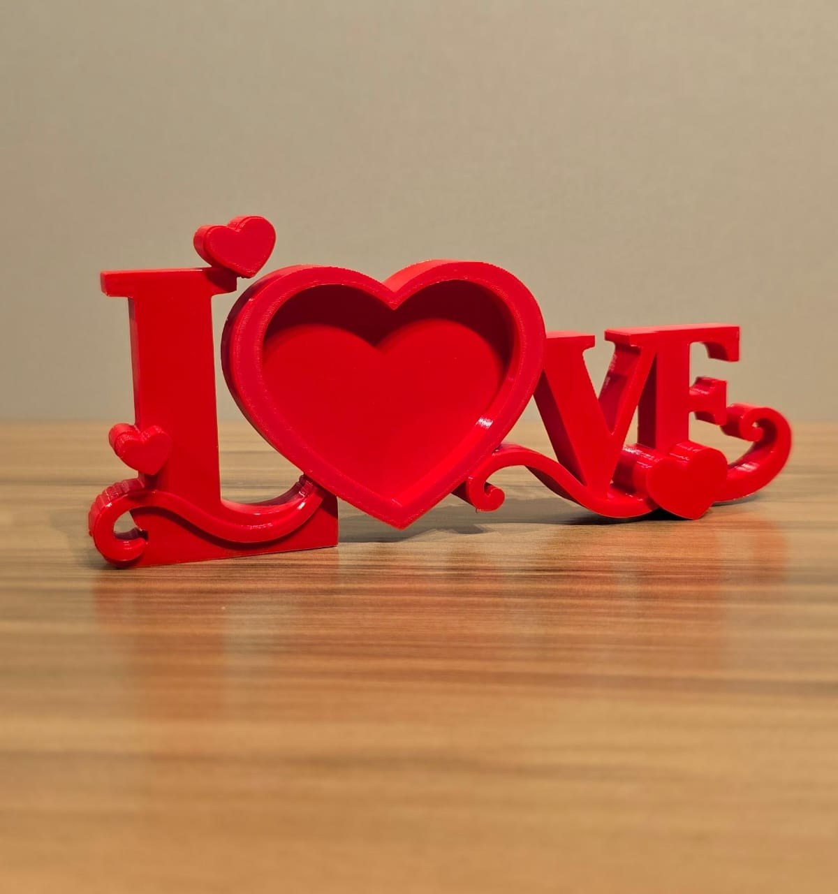 Porta Retrato LOVE Vermelho Decoração Romântica Presente Namorados Casamento Impressão 3D