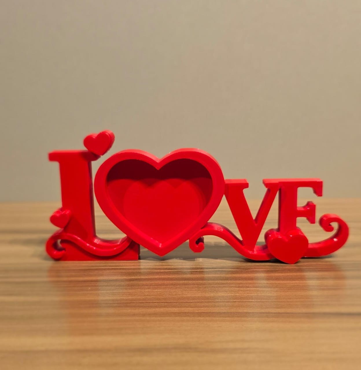 Porta Retrato LOVE Vermelho Decoração Romântica Presente Namorados Casamento Impressão 3D