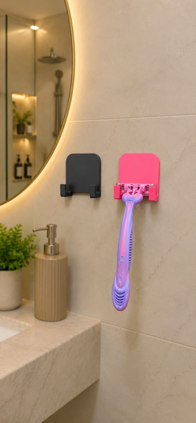 Suporte de Parede para Aparelho de Barbear e Gilette Design Moderno Banheiro e Box