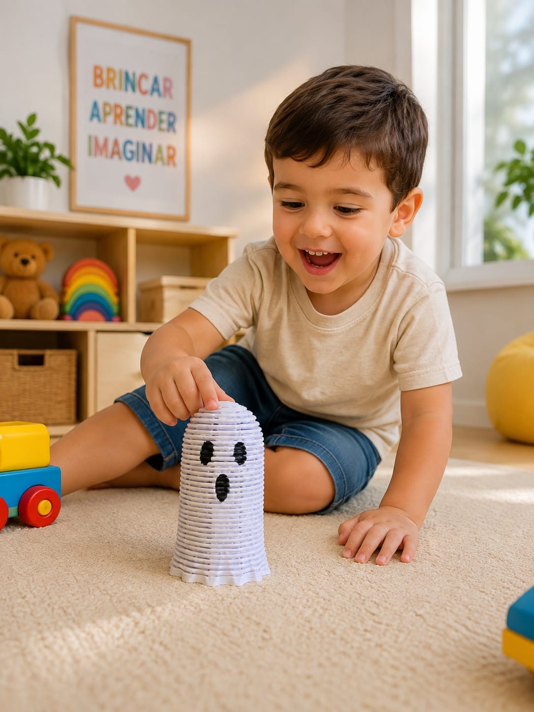 Fantasma Mola Articulado 3D Flexível Brinquedo Sensorial Fidget Decoração Halloween Antiestresse
