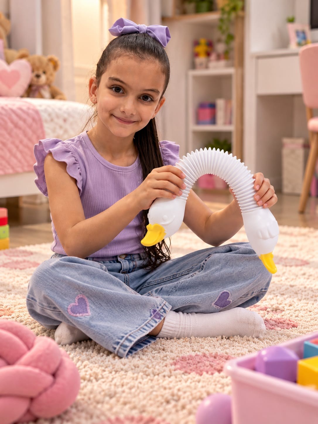 Brinquedo Pato Articulado Flexível em Impressão 3D Design Fofo Interativo Infantil