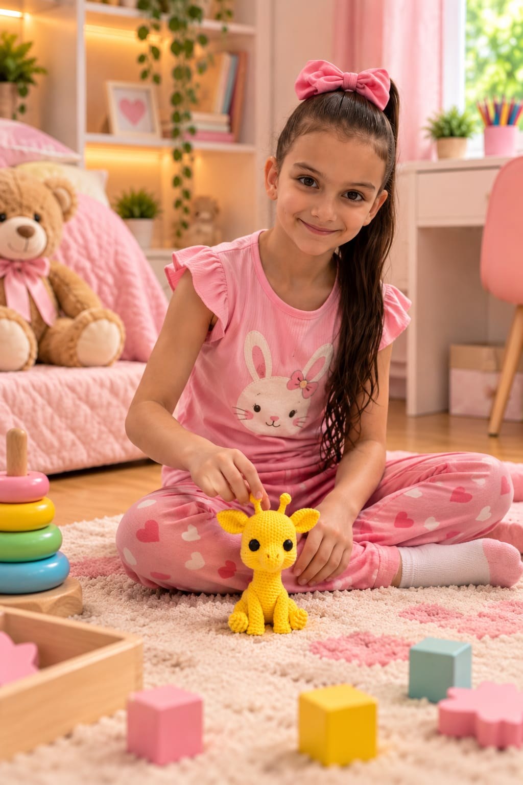 Miniatura Girafa Fofa Texturizada em Impressão 3D para Decoração e Coleção Infantil