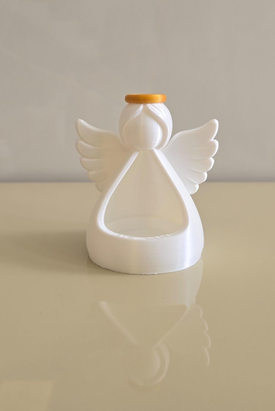 Porta Vela Anjo Decorativo Iluminado em Impressão 3D para Quarto Infantil e Mesa